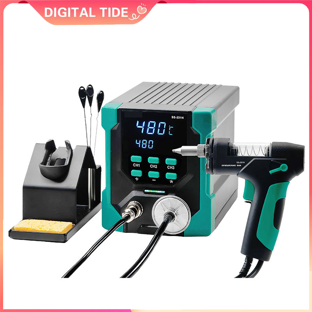 Desoldering Gun Vacuum Electric - SS-331NH ESD LCDデジタル電動はんだ吸い取りポンプ BGAはんだ吸い取り真空はんだ吸い取りガン オートスリープ 110v/220v対応
