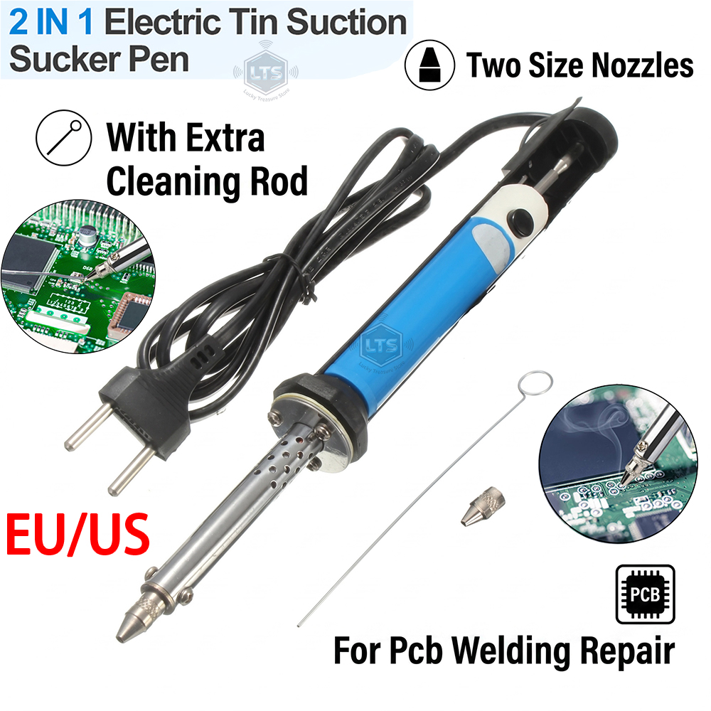 Desoldering Gun Vacuum Electric - 30W電動真空はんだ除去器吸引ポンプガンツールセット、はんだ付け修理用、110V 220V EU/USプラグはんだ付け修理ツール