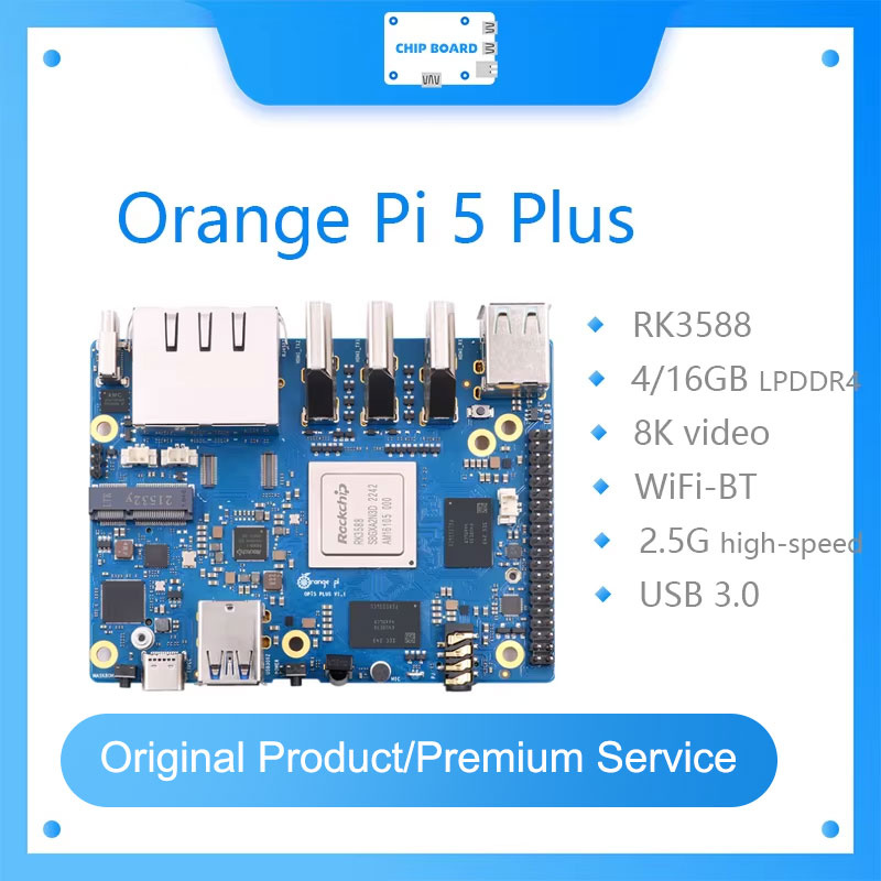Orange Pi 5 Plus 16Gb - オレンジパイ5プラスシングルボードコンピューター,Rk3588,pcieモジュール,外部Wifi,bt,ssd 8k,デモ開発
